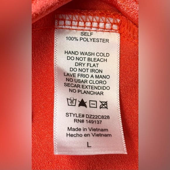 Double Zero Midi Dress Color Orange Coral Neon Size Lovely Large - Picture 6 of 7